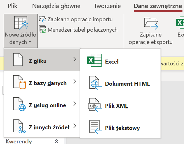 bazy danych access