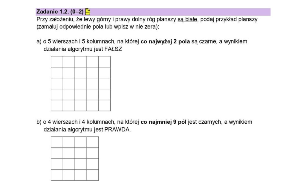 Matura informatyka 2024 - Zad 1.2 - odpowiedzi