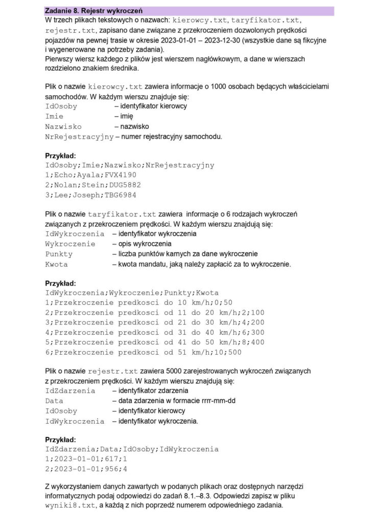 Matura informatyka 2024 - Zad 8 - odpowiedzi