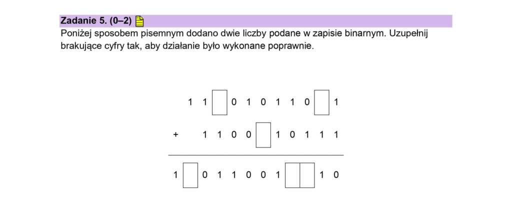 Matura informatyka 2025 - zad 5 - odpowiedzi